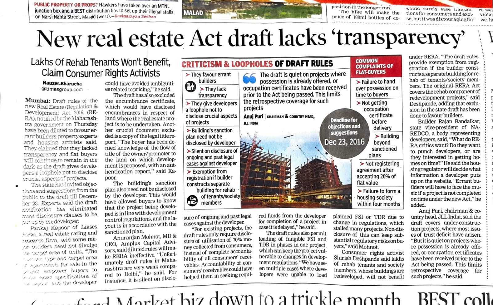New real estate Act draft lacks 'transparency'